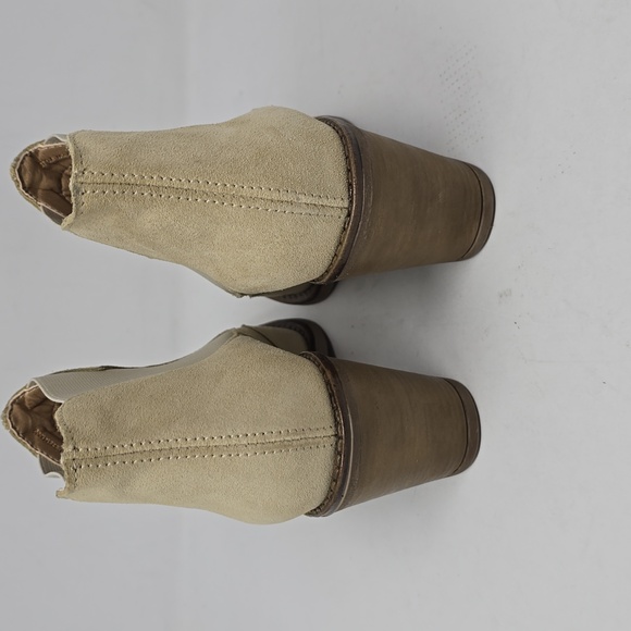 Lascana Beige Cowboy Leather Booties Women's Size 38 - Picture 4 of 5